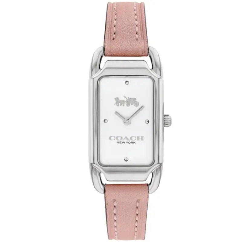 Coach New York White Dial Pink Leather Strap Women Watch 14504040 1