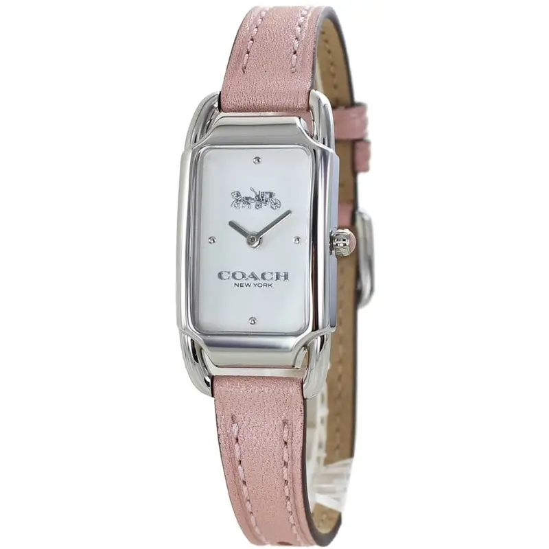 Coach New York White Dial Pink Leather Strap Women Watch 14504040 2