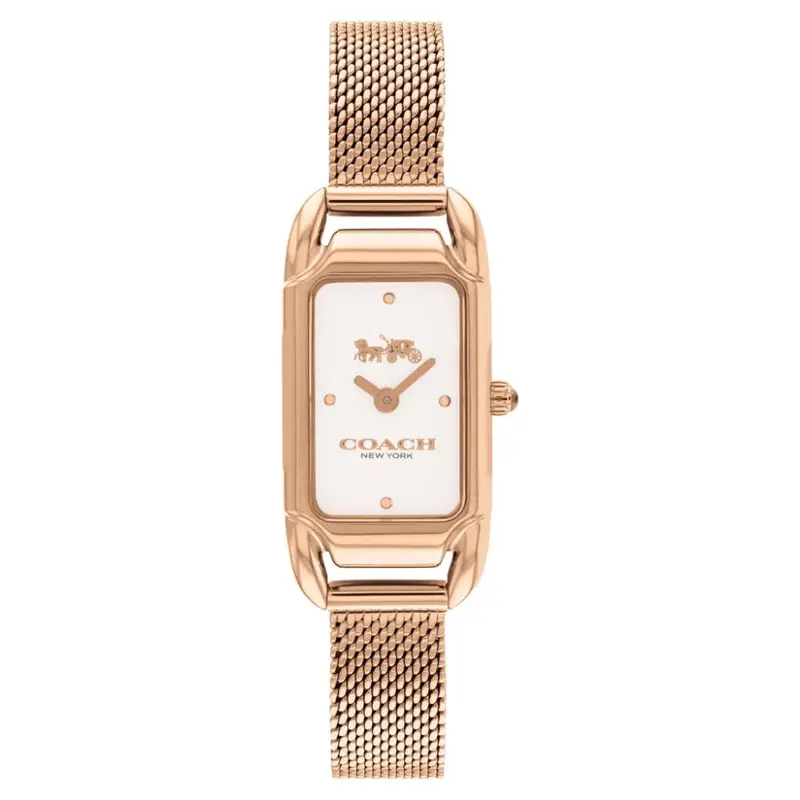 Coach New York White Dial Rose Gold Milanese Strap Women Watch 14504085 1