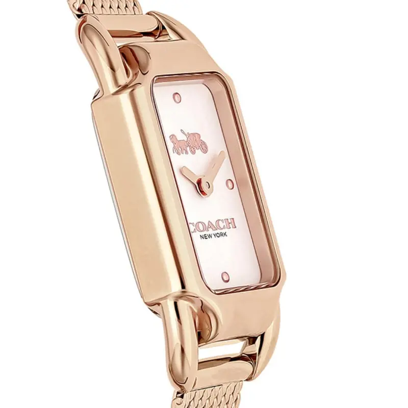Coach New York White Dial Rose Gold Milanese Strap Women Watch 14504085 2