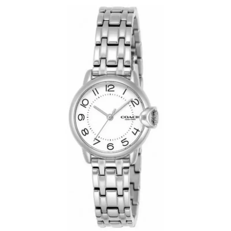 Coach New York White Dial Silver Strap Women Watch 14503601 1