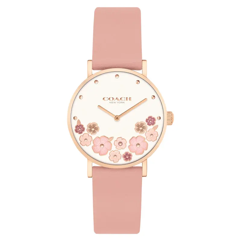 Coach Perry 14503769 Pink Leather Women's Watch 1