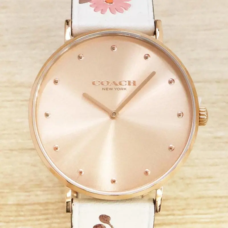 Coach Perry Rose Gold Dial And Leather Strap Women Watch 14503920 2