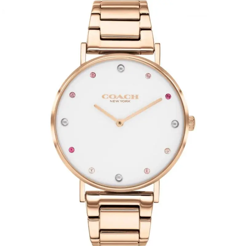 Coach Perry White Dial Rose Gold Stainless Steel Strap Women Watch 14503938 1