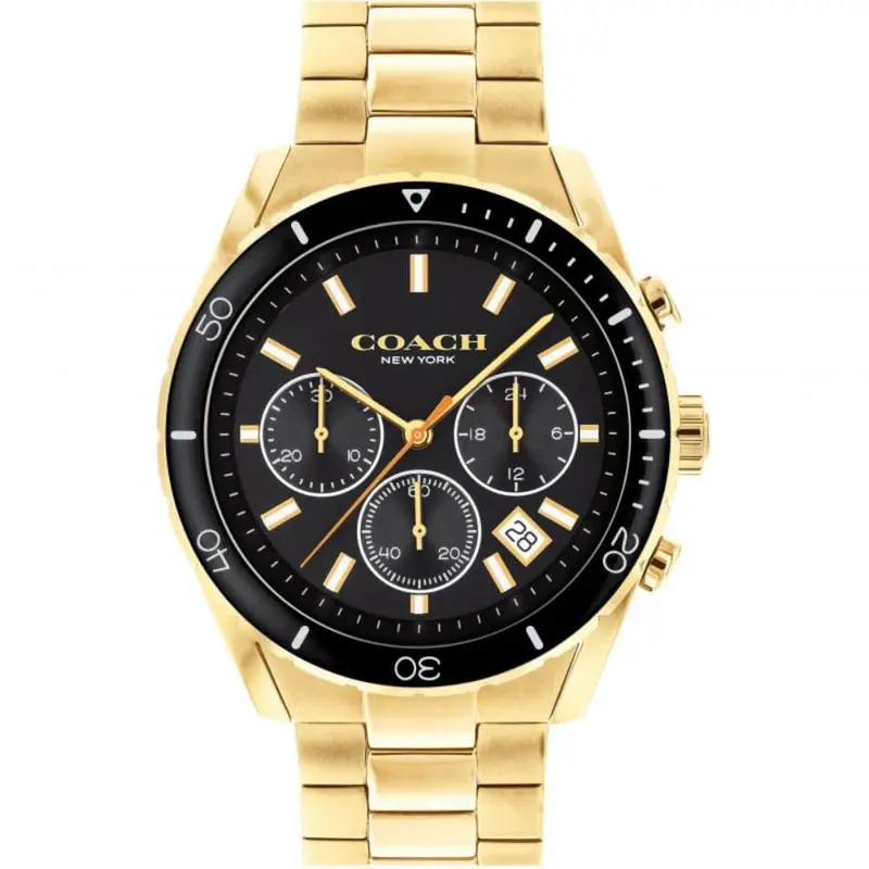 Coach Preston 14602517 Gold Stainless Steel Strap Men Watch 1