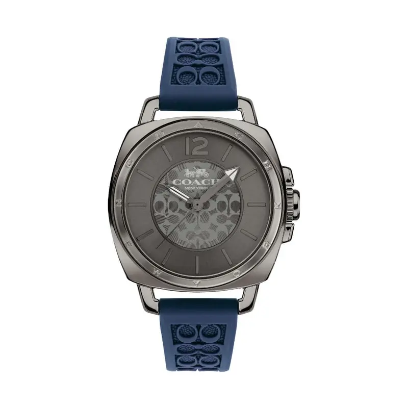 Coah New York Boyfriend Blue Silicone Strap Women Watch 14503978 1