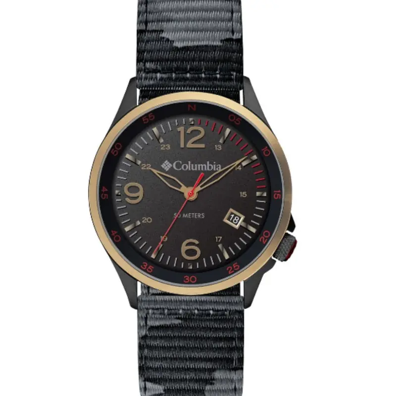 Columbia Cocsc02-002 Camo Nylon Strap Men's Watch 1