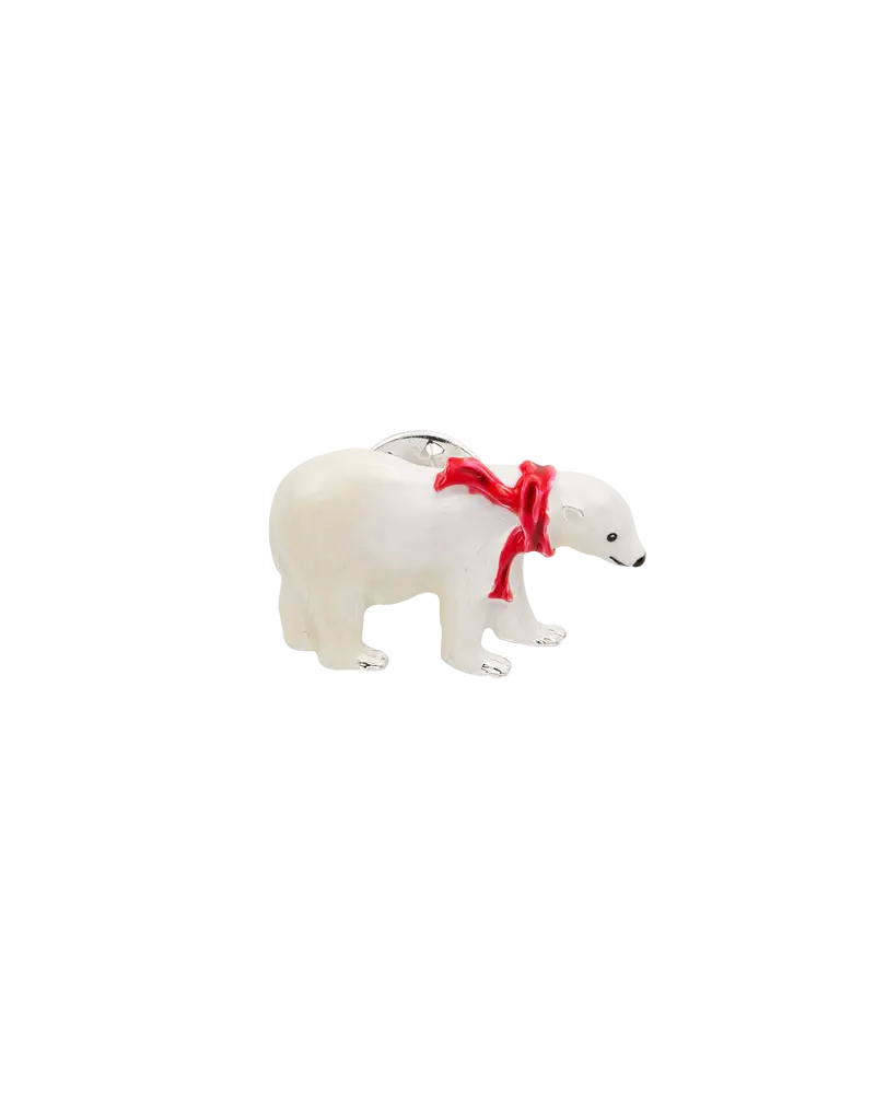 Cosy Polar Bear Silver-Plated Brooch 1