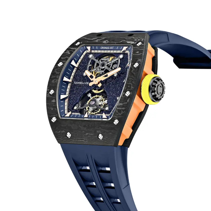 Cronus Art Eternal Tourbillon Fluoroelastomer Strap Men's Watch - Skeleton Dial | Cm002-067 2