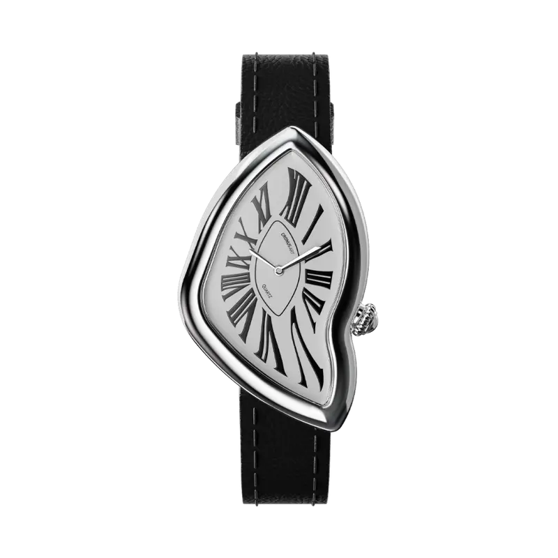 Cronus Art Fashion Series Time Warp Black Strap Women's Watch -  Cyber Silver | Cm028-008 1