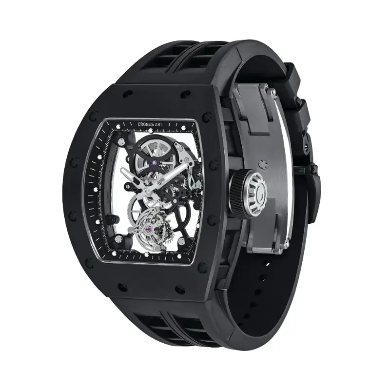 Cronus Art High Quality Fluorine Black Band Men Watch Cm007-013 2
