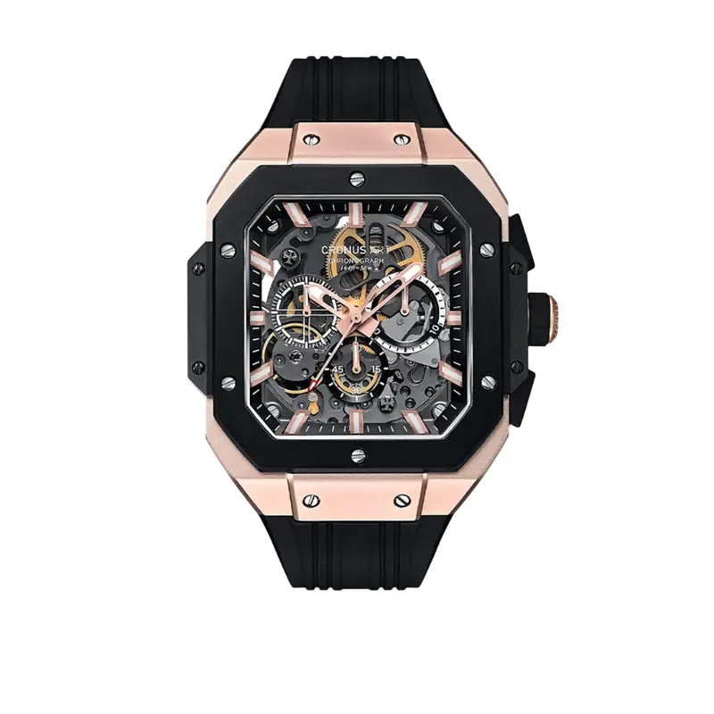 Cronus Art High Quality Fluorine Black Band Men Watch Cm025-006 1