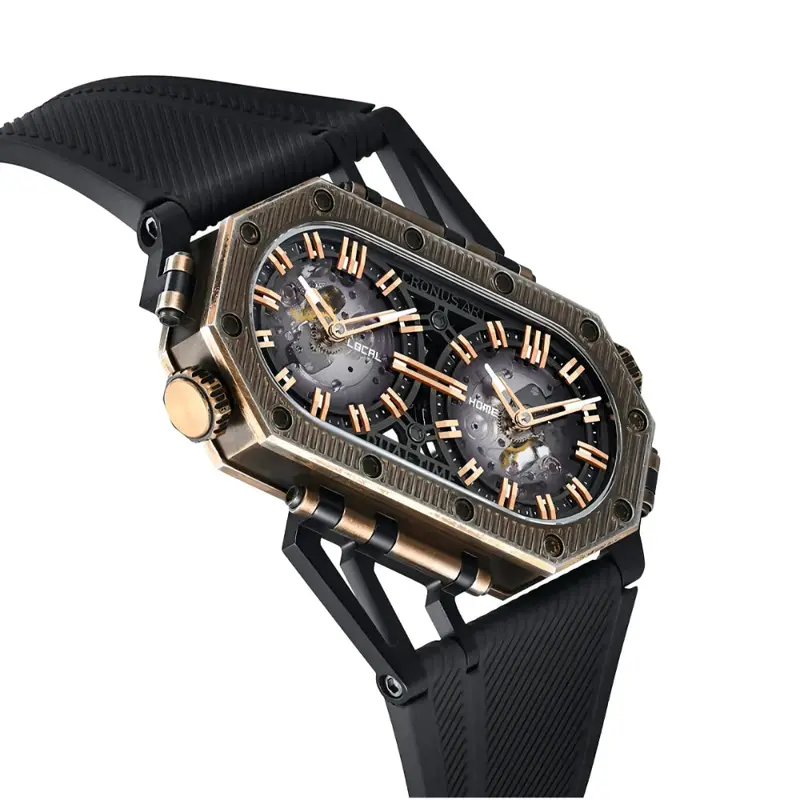Cronus Art High Quality Fluorine Black Strap Watch Cm025-007 2