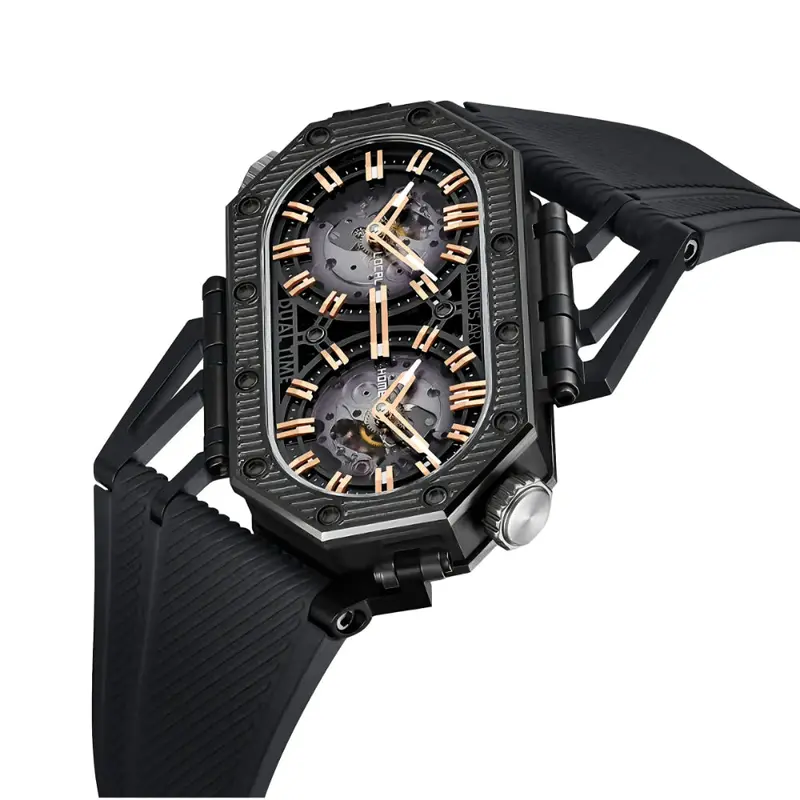 Cronus Art High Quality Fluorine Black Strap Watch Cm025-008 2