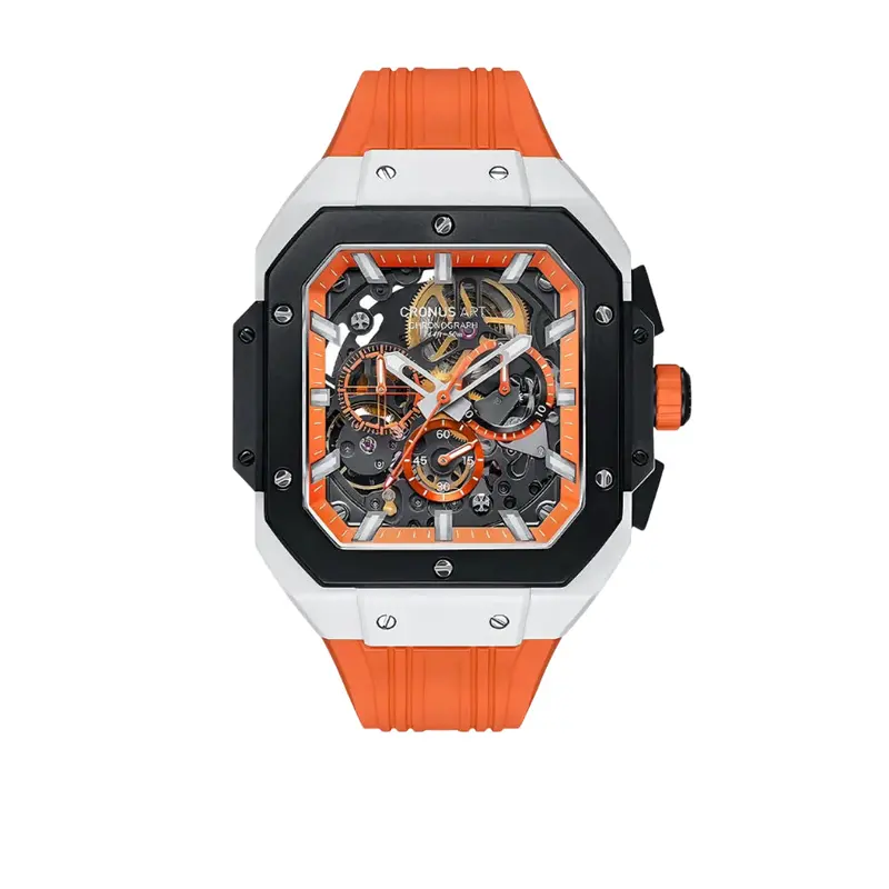 Cronus Art High Quality Fluorine Orange Band Men Watch Cm025-003 1
