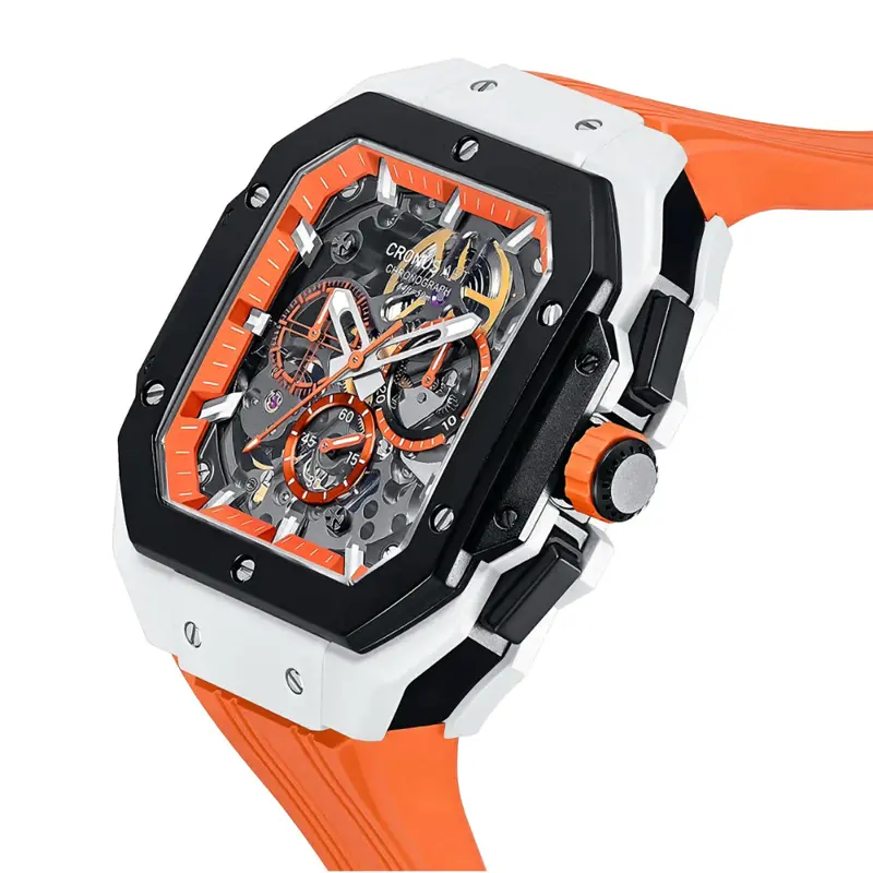 Cronus Art High Quality Fluorine Orange Band Men Watch Cm025-003 2