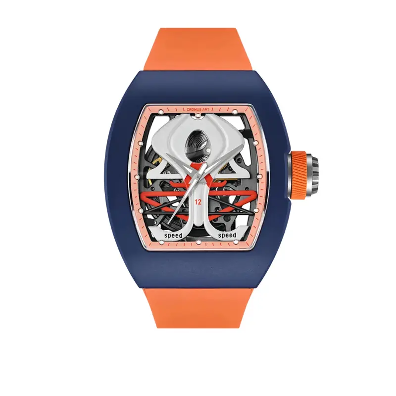 Cronus Art High Quality Fluorine Orange Band Strap Men Watch Cm011-011 1