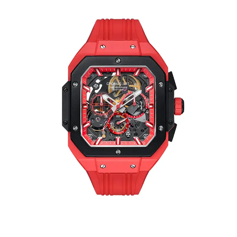 Cronus Art High Quality Fluorine Red Band Men Watch Cm025-002 1