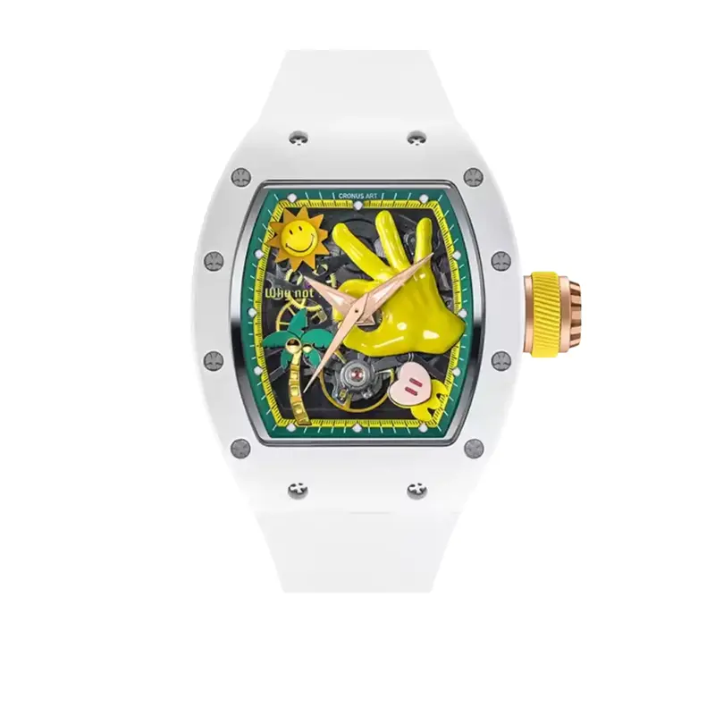 Cronus Art High Quality Fluorine White Strap Men Watch Cm007-005 1