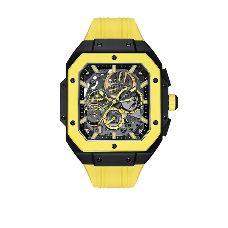 Cronus Art High Quality Fluorine Yellow Band Men Watch Cm025-001 1