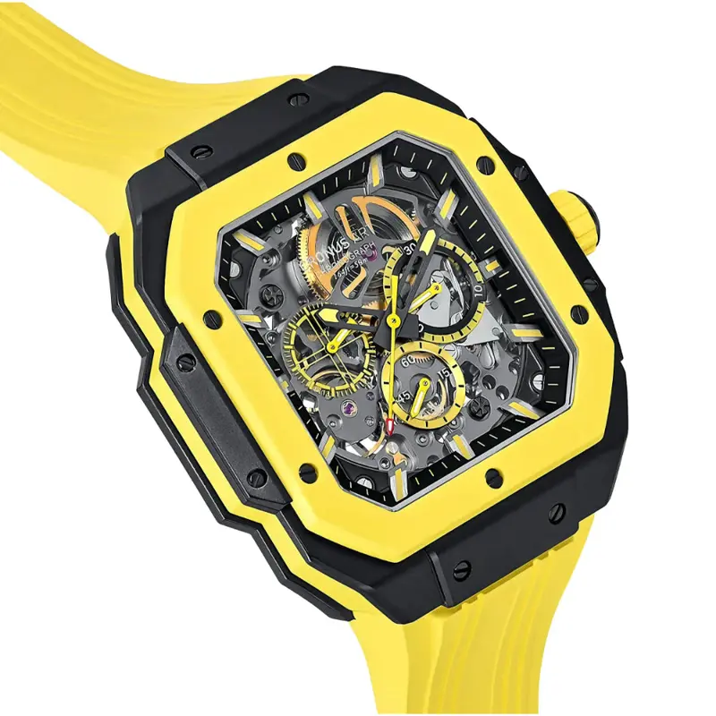 Cronus Art High Quality Fluorine Yellow Band Men Watch Cm025-001 2