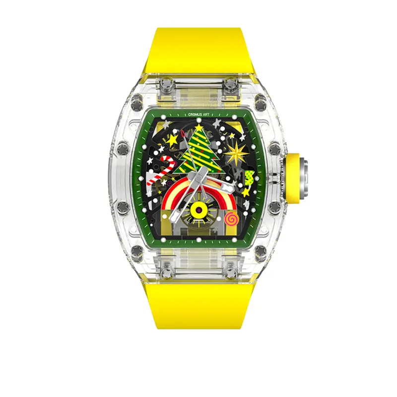 Cronus Art High Quality Fluorine Yellow Strap Women Watch C28.Cr.Y 1