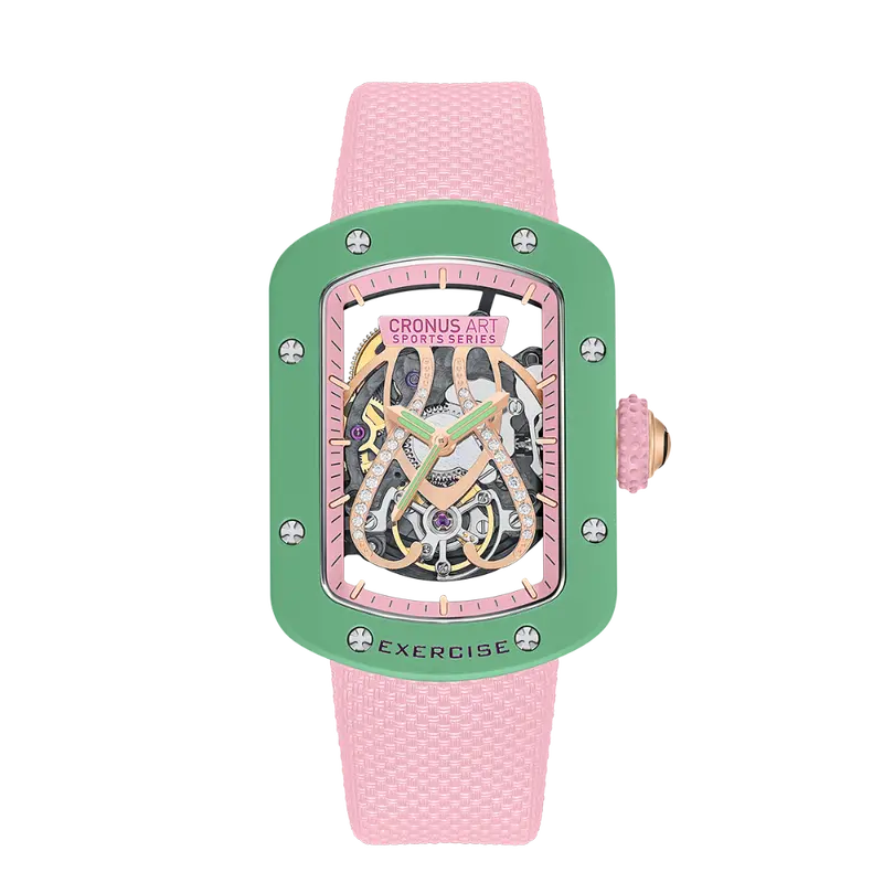 Cronus Art Lady Boss Starry Pink Strap Men's Watch -  Mint Green | Cm017-003 1