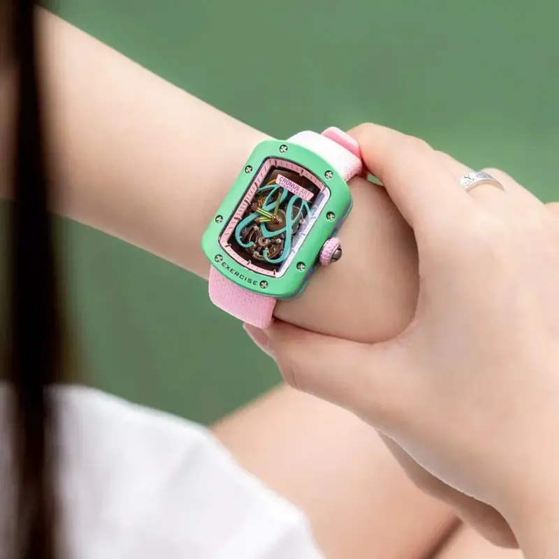 Cronus Art Nylon + High Quality Fluorine Pink Strap Women Watch Cm017-001 2