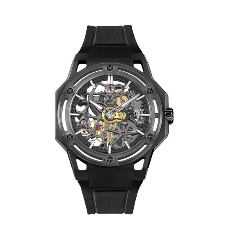 Cronus Art Titanium Explorer Black Fluoroelastomer Men's Watch X-Series Cm037 3