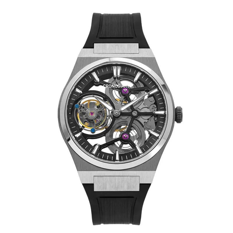 Cronus Art Titanium Fluoroelastomer Strap Men's Watch Cm022-001 1