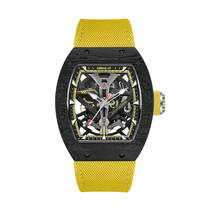 Cronus Art Wingsuit Flight Dawn Yellow Men's Watch -  Skeleton Dial | Cm002-086 1