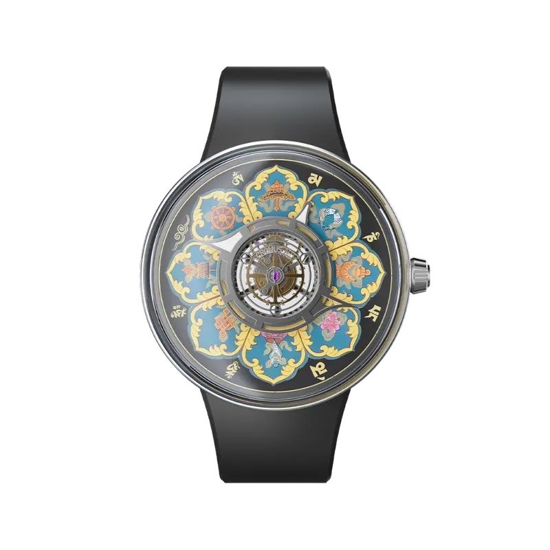 Cronus Central Tourbillon Mandala Men's Watch -  Floral Shadow Silver | Cm023-006 1