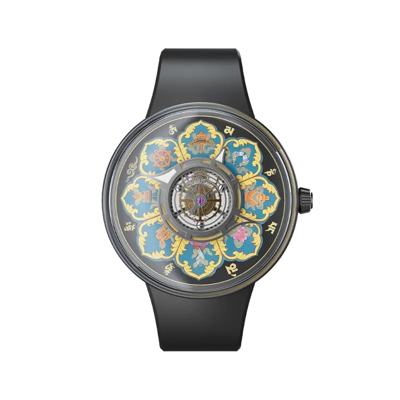 Cronus Central Tourbillon Mandala Men's Watch -  Splendid Black | Cm023-008 1