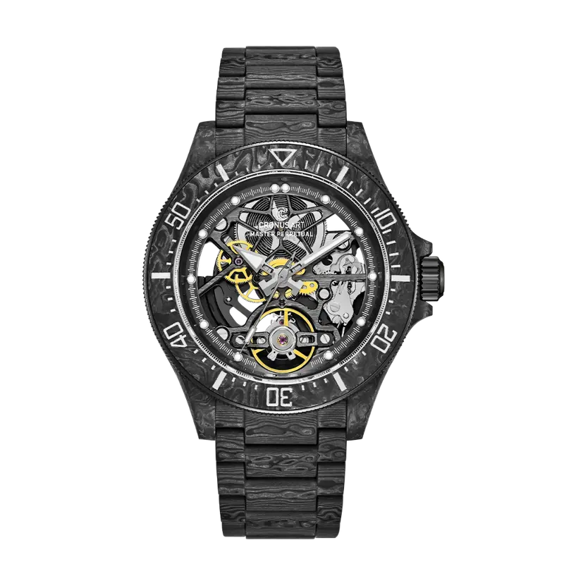 Cronusart Helmsman Black Stainless Steel Strap Men's Watch Cm016-025 1