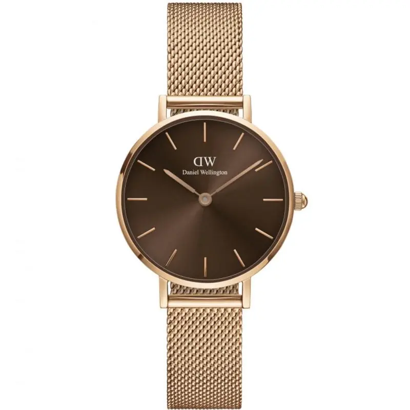 Daniel Wellington Black Dial Rose Gold Mesh Strap Women Watch Dw00100476 1
