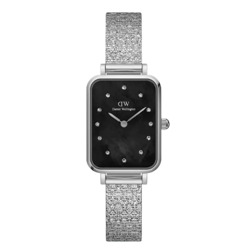 Daniel Wellington Black Dial Silver Milanese Strap Women Watch Dw00100581 1