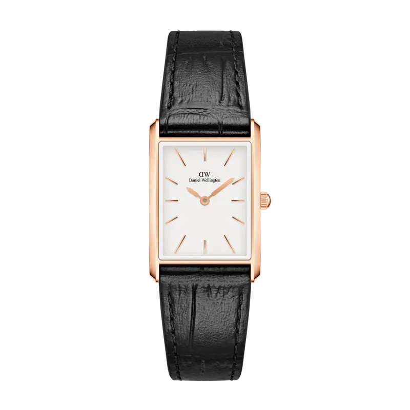 Daniel Wellington Bound Black Crocodile Leather Strap Unisex Watch Dw00100693 1