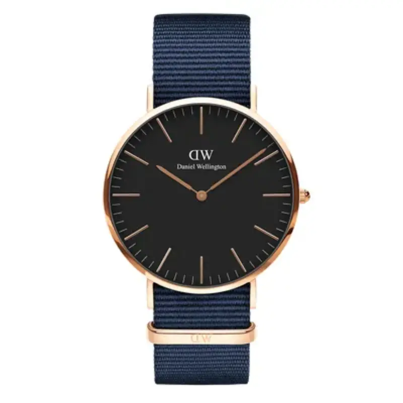 Daniel Wellington Classic 40 Bayswater Rose Gold Stainless Steel Dw00100277 Blue Nato Strap Unisex Watch 1