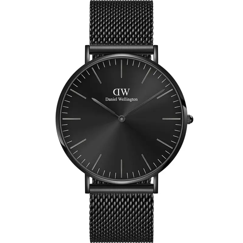 Daniel Wellington Classic Black Dial And Mesh Strap Unisex Watch Dw00100632 1