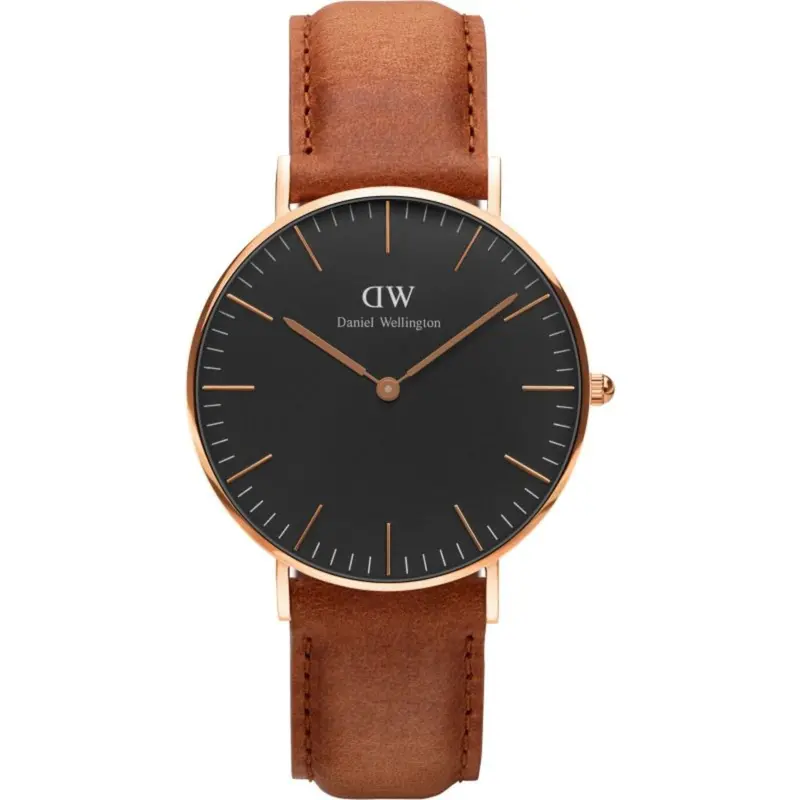 Daniel Wellington Classic Durham Rose Gold Stainless Steel Dw00100138 Brown Leather Strap Unisex Watch 1