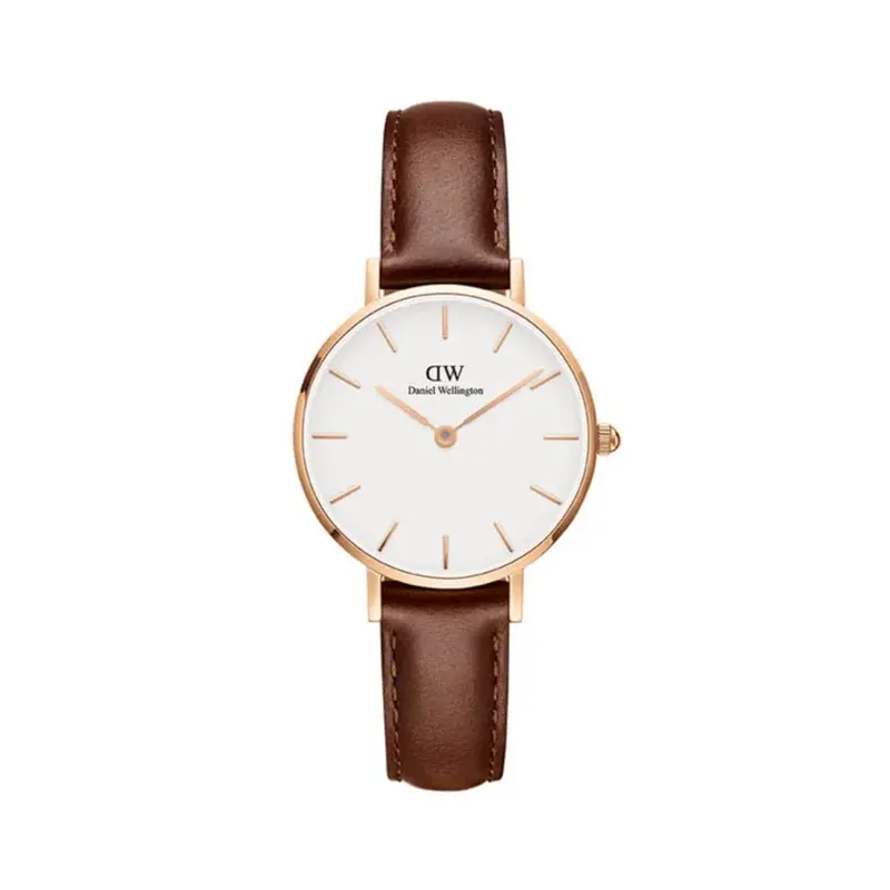 Daniel Wellington Classic Petite 28 St Mawes Rose Gold Stainless Steel Dw00100231 Brown Leather Strap Women's Watch 1