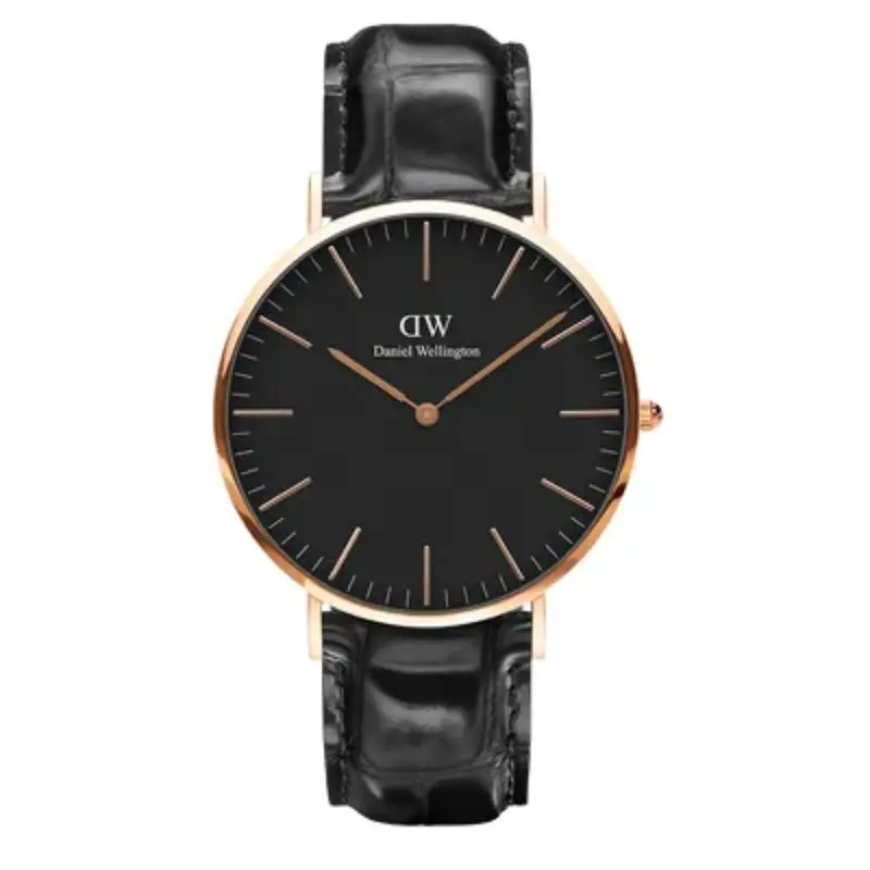Daniel Wellington Classic Reading Rose Gold Stainless Steel Dw00100129 Black Leather Strap Men's Watch 1