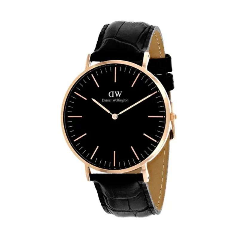 Daniel Wellington Classic Reading Rose Gold Stainless Steel Dw00100129 Black Leather Strap Men's Watch 2