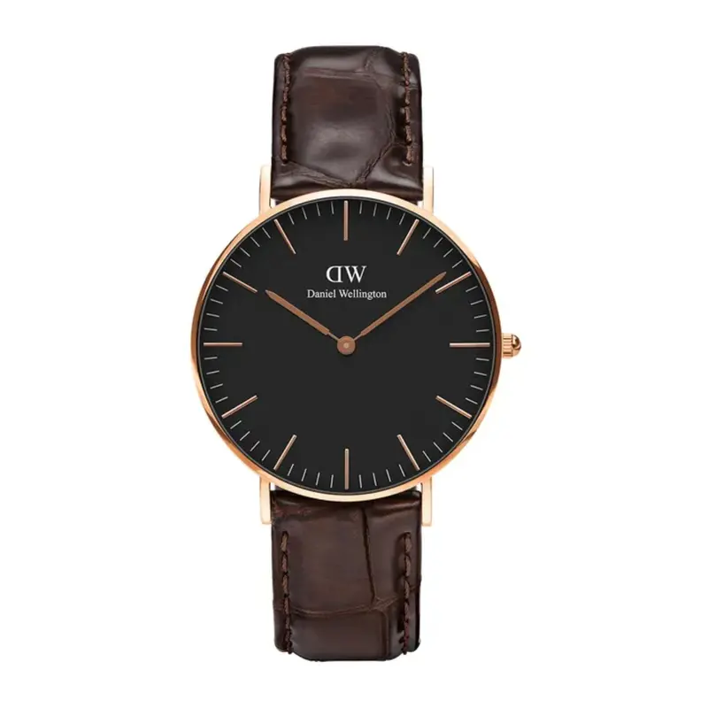 Daniel Wellington Classic York Rose Gold Stainless Steel Dw00100140 Brown Leather Strap Unisex Watch 1