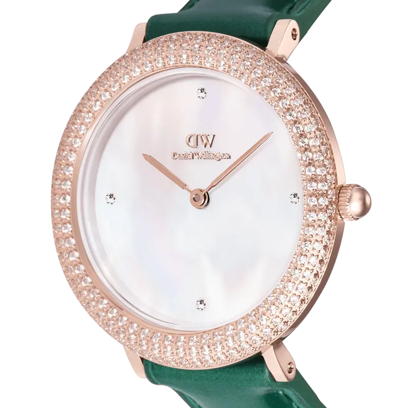 Daniel Wellington Crystalline Bezel Green Croc Rose Gold Women's Watch Dw00100826 2