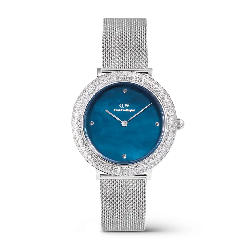 Daniel Wellington Crystalline Bezel Sterling Blue Dial Women's Watch Dw00100825 1