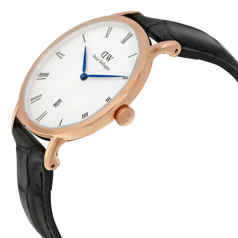 Daniel Wellington Dapper Reading Rose Gold Stainless Steel Dw00100107 Black Leather Strap Men's Watch 2
