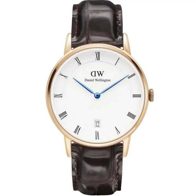 Daniel Wellington Dapper York Rose Gold Stainless Steel Dw00100093 Brown Leather Strap Women's Watch 1