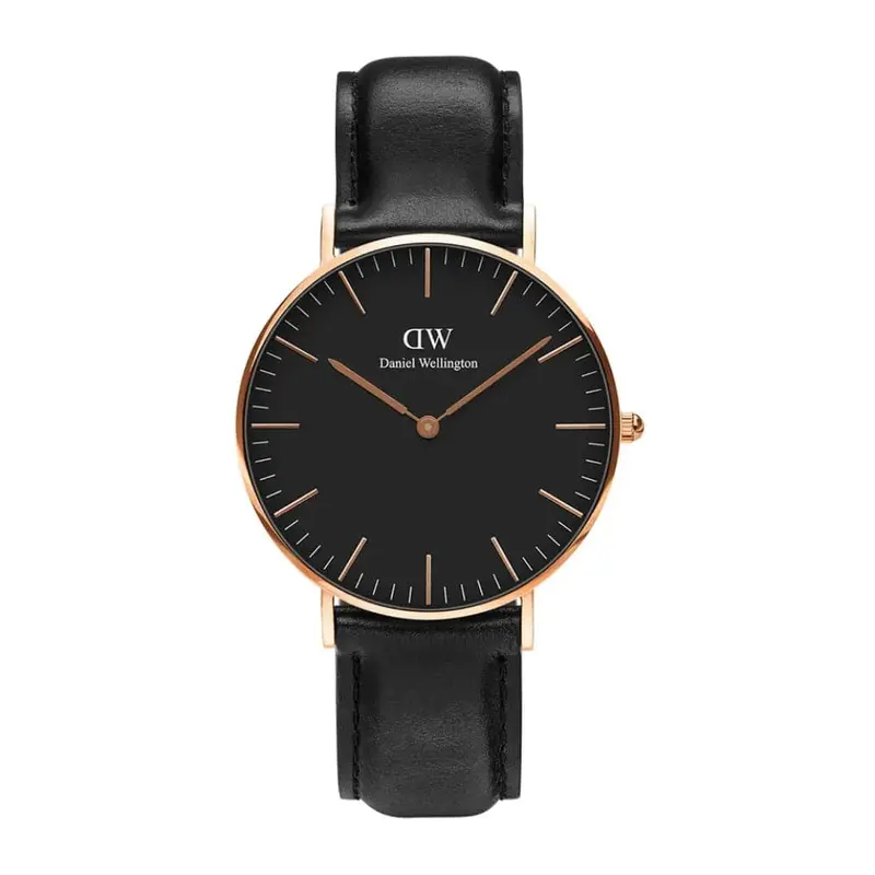 Daniel Wellington Dw00100139 Black Leather Unisex Watch 1