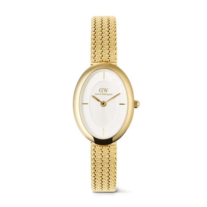 Daniel Wellington Juliette Braided Mesh White Sunray Gold Women's Watch Dw00100880 1